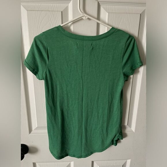 Abercrombie Green V Neck Short Sleeve Tee Shirt Y2K Size XS - Picture 3 of 7